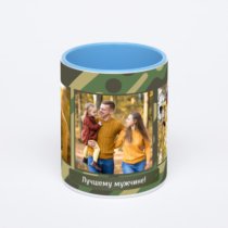 Синяя кружка с фотопечатью