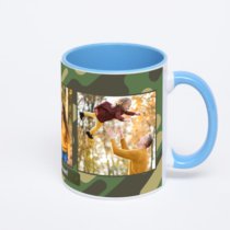 Синяя кружка с фотопечатью