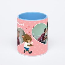 Синяя кружка с фотопечатью