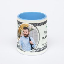 Синяя кружка с фотопечатью