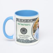 Синяя кружка с фотопечатью