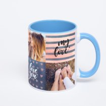 Синяя кружка с фотопечатью