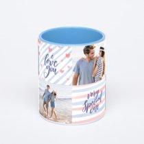 Синяя кружка с фотопечатью