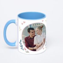 Синяя кружка с фотопечатью