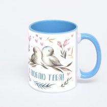 Синяя кружка с фотопечатью