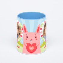 Синяя кружка с фотопечатью