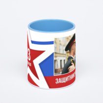 Синяя кружка с фотопечатью