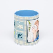 Синяя кружка с фотопечатью