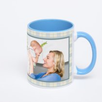 Синяя кружка с фотопечатью