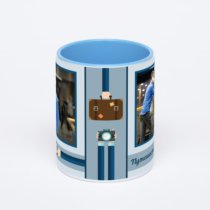 Синяя кружка с фотопечатью