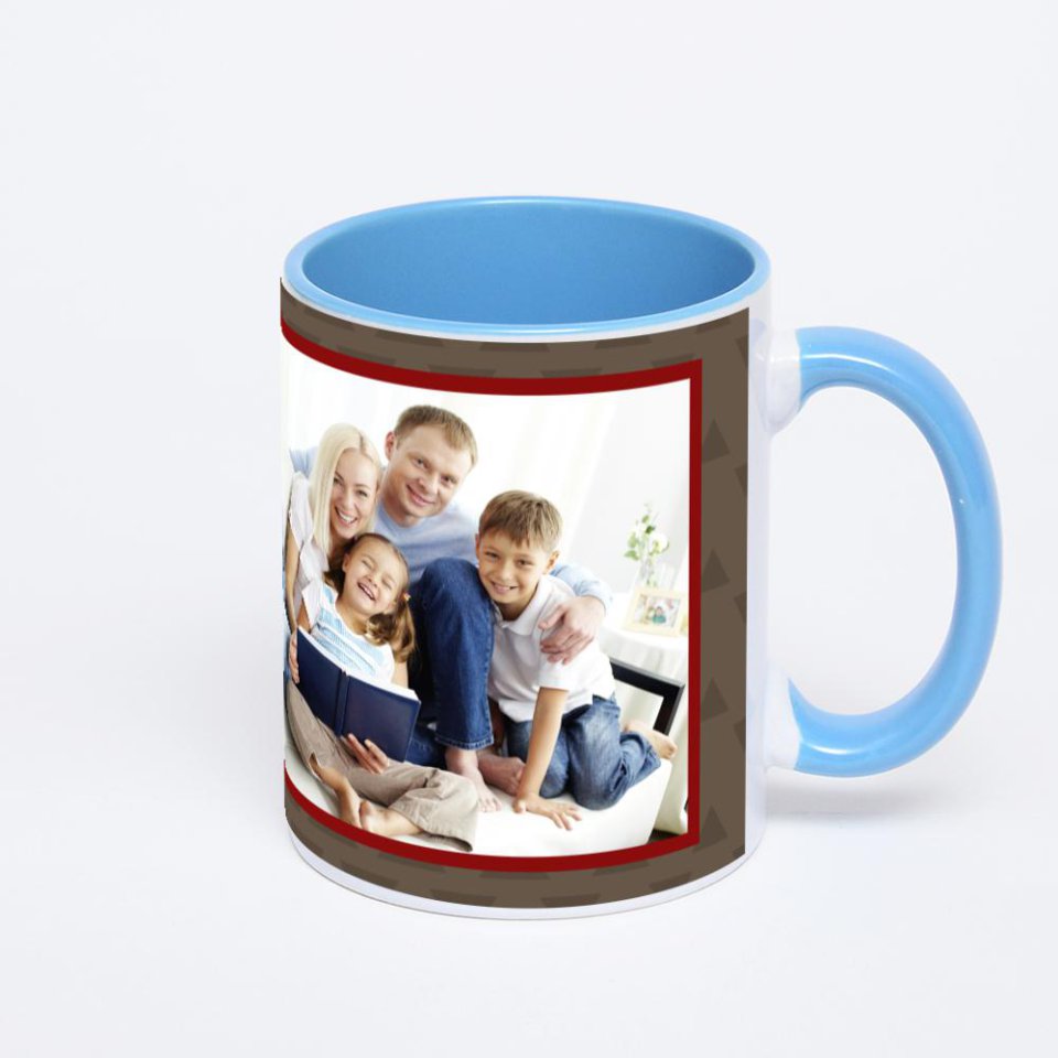 Синяя кружка с фотопечатью