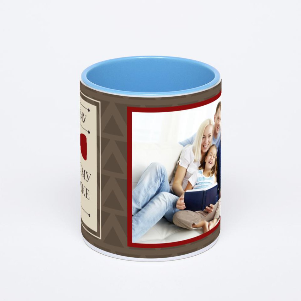 Синяя кружка с фотопечатью
