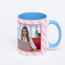 Синяя кружка с фотопечатью