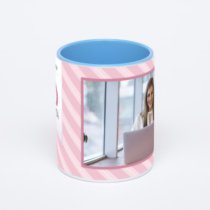 Синяя кружка с фотопечатью