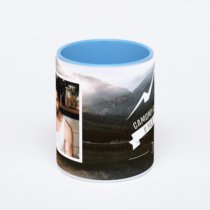 Синяя кружка с фотопечатью