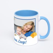 Синяя кружка с фотопечатью