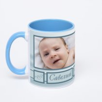 Синяя кружка с фотопечатью