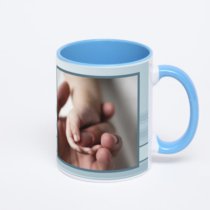 Синяя кружка с фотопечатью