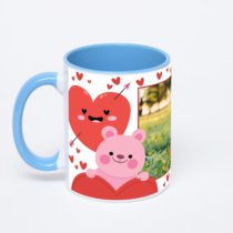 Синяя кружка с фотопечатью