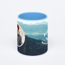 Синяя кружка с фотопечатью