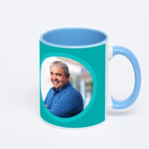 Синяя кружка с фотопечатью