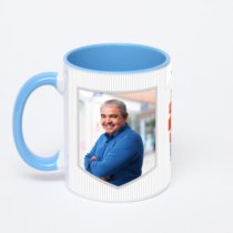 Синяя кружка с фотопечатью