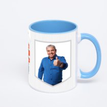 Синяя кружка с фотопечатью