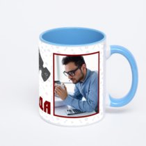 Синяя кружка с фотопечатью