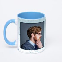 Синяя кружка с фотопечатью