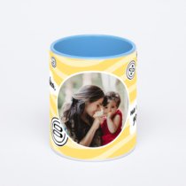 Синяя кружка с фотопечатью