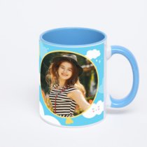 Синяя кружка с фотопечатью