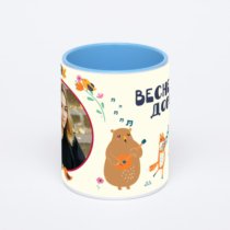 Синяя кружка с фотопечатью