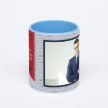 Синяя кружка с фотопечатью