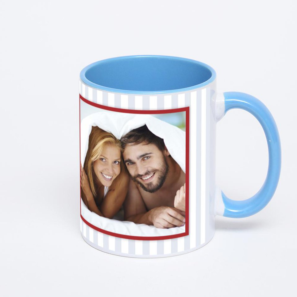 Синяя кружка с фотопечатью
