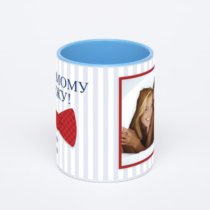 Синяя кружка с фотопечатью