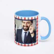 Синяя кружка с фотопечатью