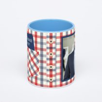 Синяя кружка с фотопечатью