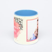 Синяя кружка с фотопечатью