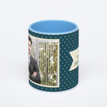 Синяя кружка с фотопечатью