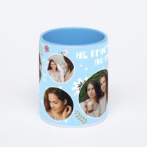 Синяя кружка с фотопечатью