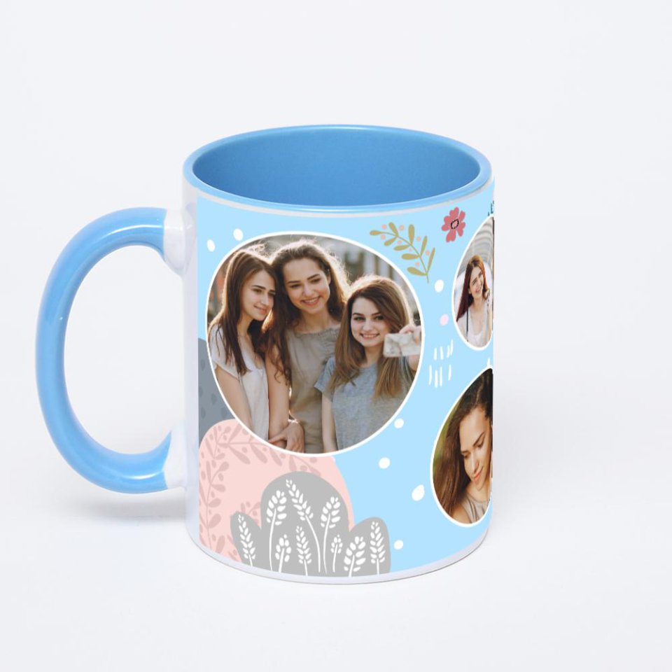 Синяя кружка с фотопечатью