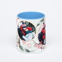 Синяя кружка с фотопечатью