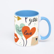 Синяя кружка с фотопечатью