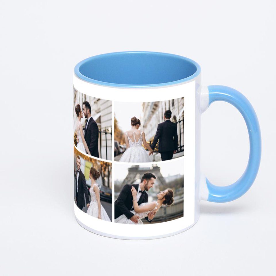 Синяя кружка с фотопечатью