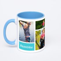 Синяя кружка с фотопечатью