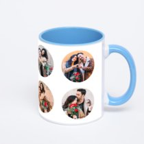 Синяя кружка с фотопечатью