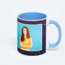 Синяя кружка с фотопечатью