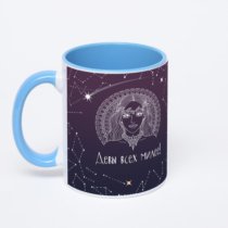 Синяя кружка с фотопечатью