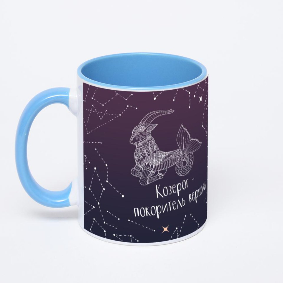 Синяя кружка с фотопечатью