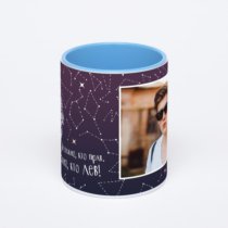 Синяя кружка с фотопечатью